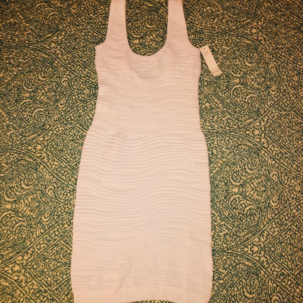 White stretchy bodycon dress. NWT